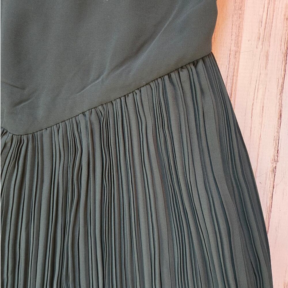 Lulu's Basque Waist Emeral Green Square Neck Pleated Maxi Dress z M New - Picture 4 of 6